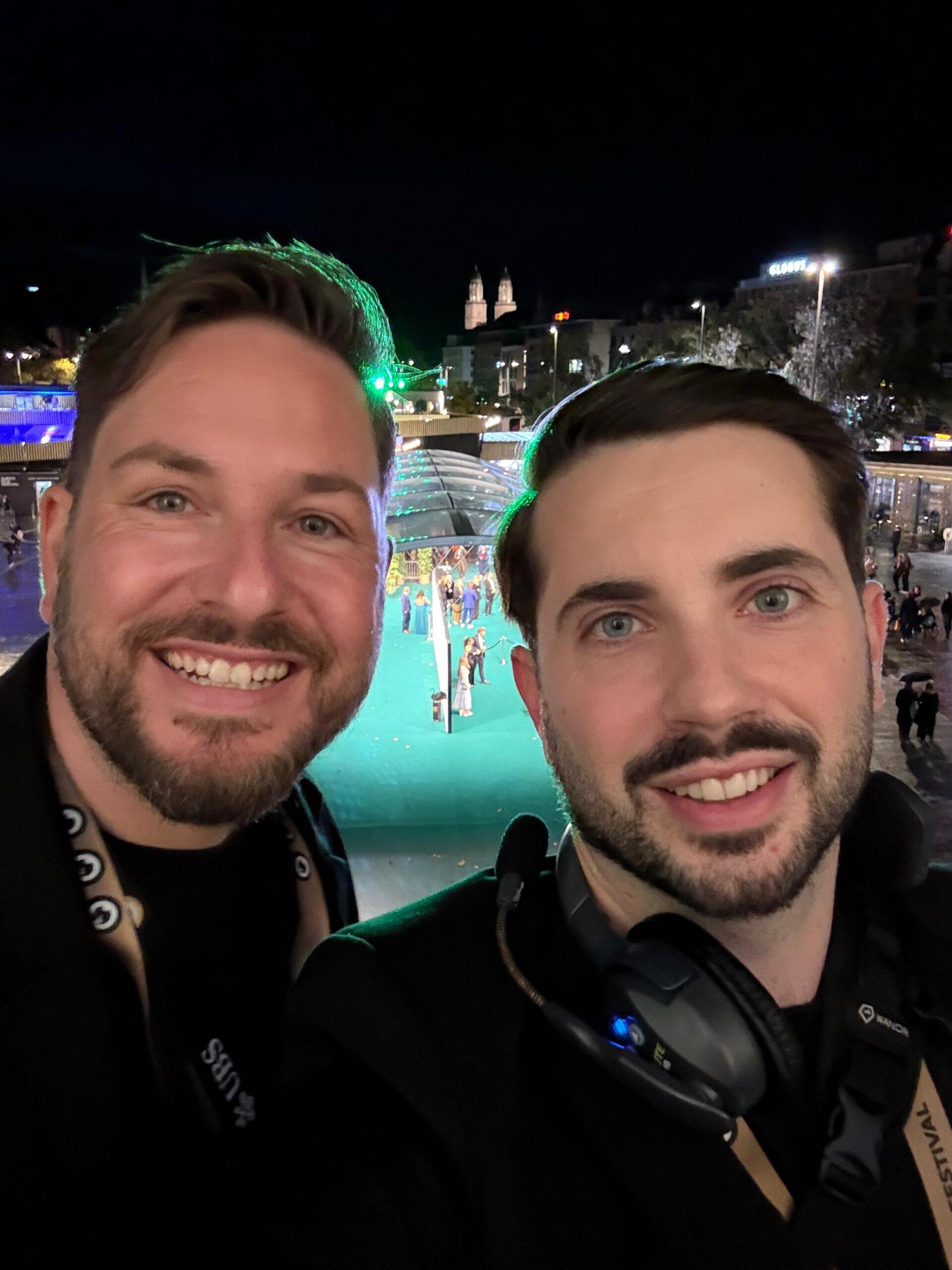 Tony Mola and Oliver Gisin from Black Frame at ZFF 2025 from the Terrace of Opera