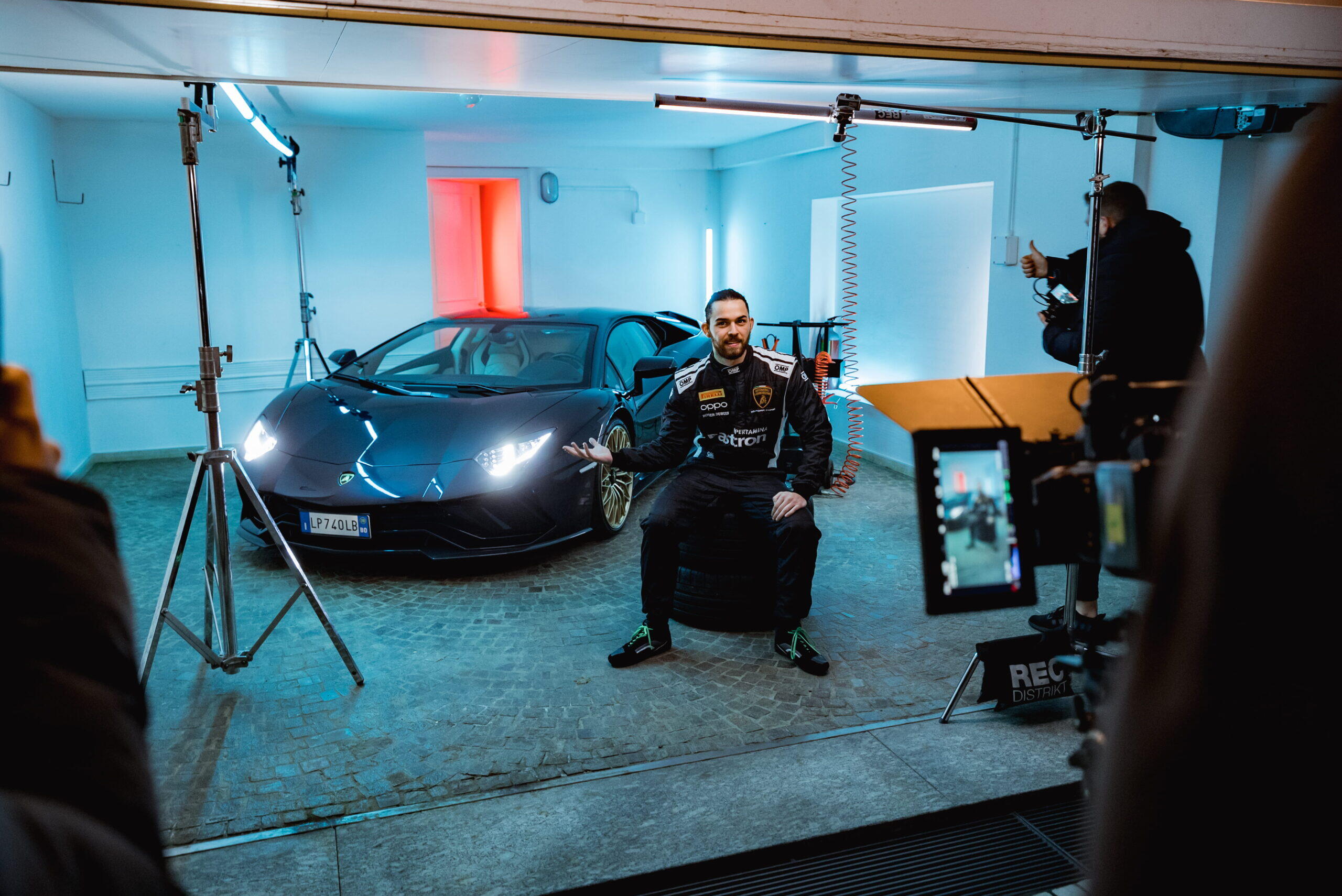 Lamborghini behind the scene black frame